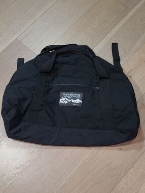 Vintage JanSport Duffel Bag Men's/Women's Black Zipper Travel Bag Gym Camping